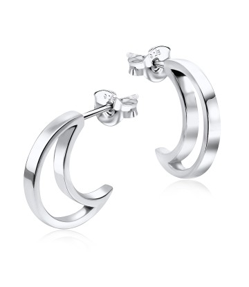 Half Moon Shape Silver Stud Earring STS-3220